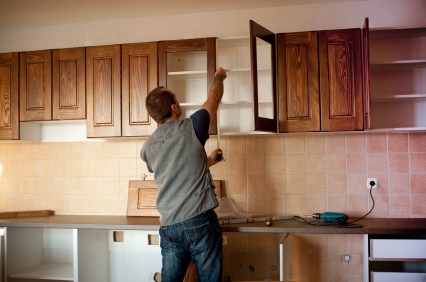 Cabinet refinishing by Dominion Painting
